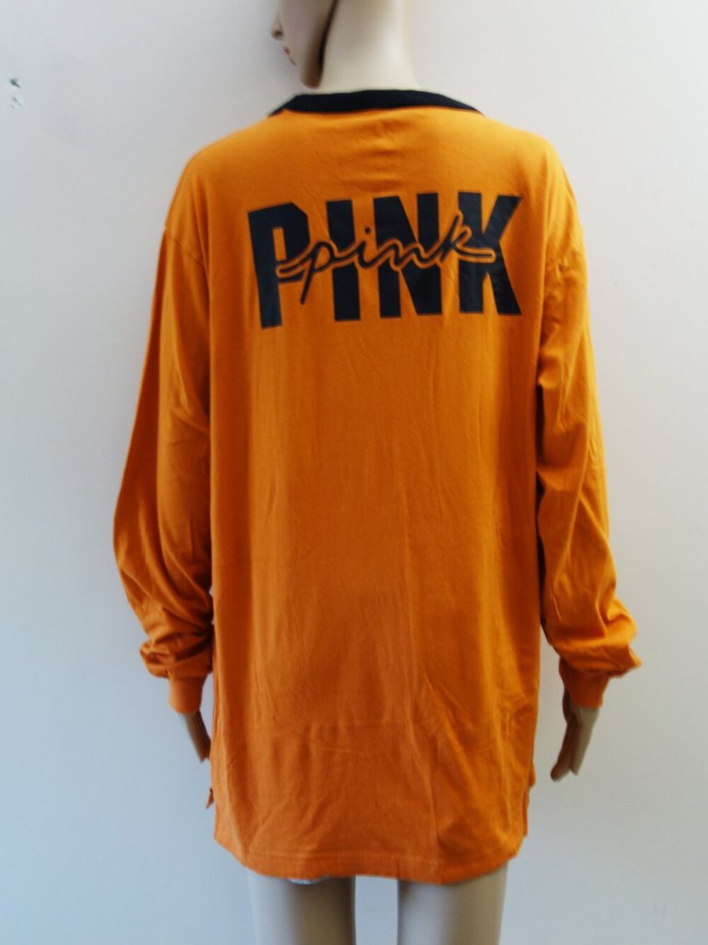 Victoria's Secret PINK Campus Cotton Long-Sleeve Halloween Fall  Logo (L) NWOT